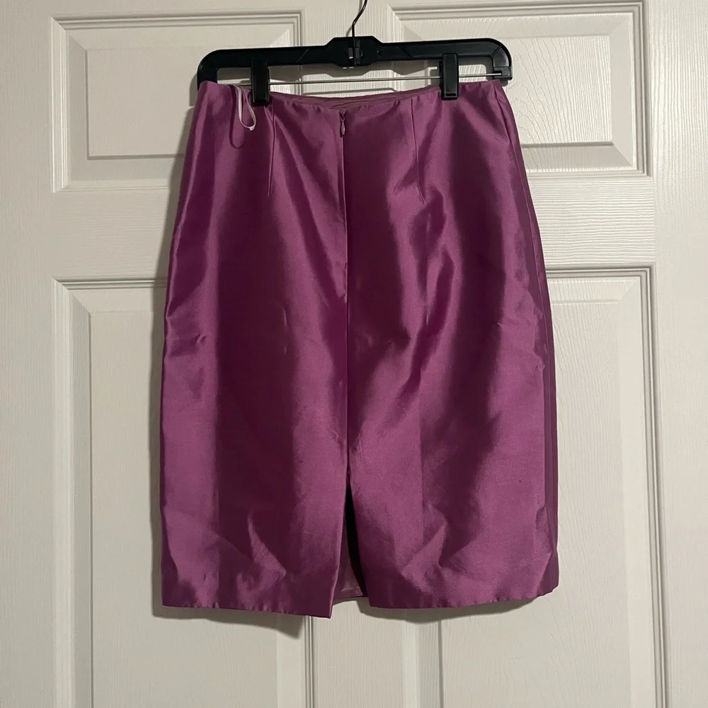 Kay Unger purple Silk/cotton Pencil Skirt - Picture 2 of 9